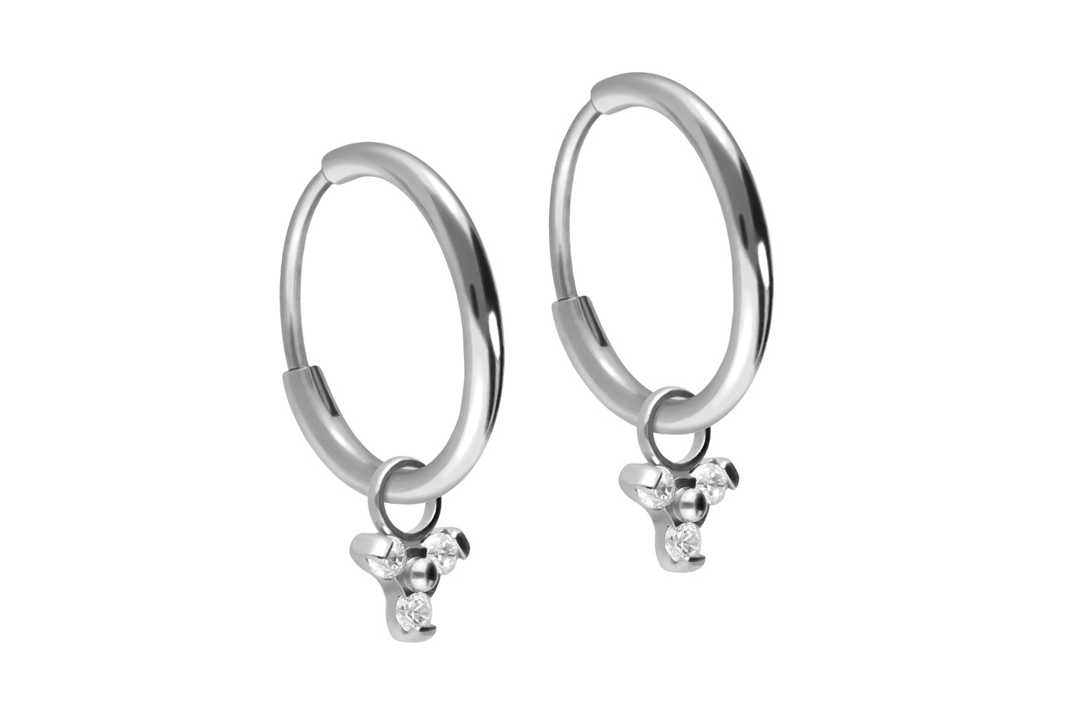 Titan Ohrclicker Creolen KRISTALLBLUME von Piercingline